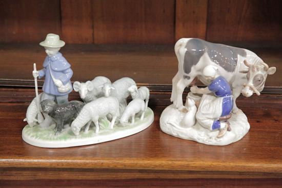 TWO PORCELAIN FIGURE GROUPS. A Bing