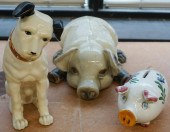 TWO PORCELAIN FIGURES OF PIGS