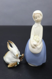 TWO PORCELAIN FIGURES, ZSOLNAY