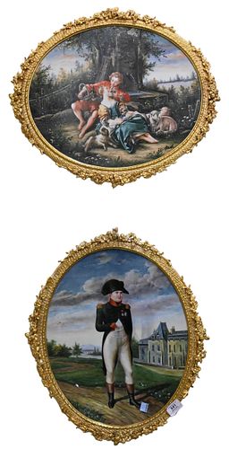 TWO PORCELAIN HAND-PAINTED