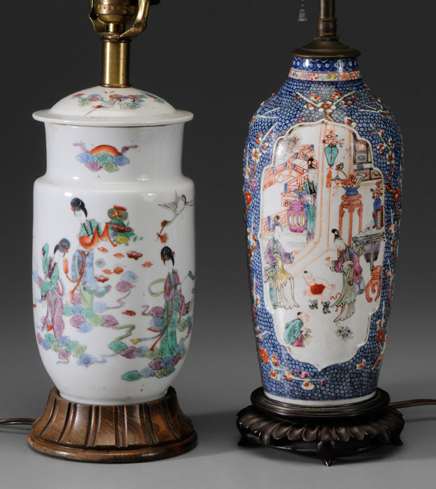 Two Porcelain Lamp Bases Chinese,