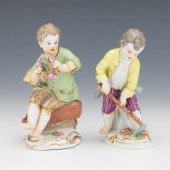 TWO PORCELAIN MEISSEN GERMAN M