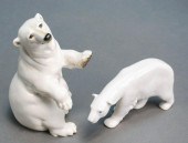 TWO PORCELAIN POLAR BEAR FIGUR