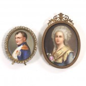TWO PORCELAIN PORTRAIT MINIATU
