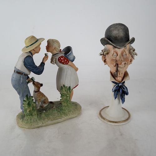TWO PORCELAIN SCULPTURES: ITALY &