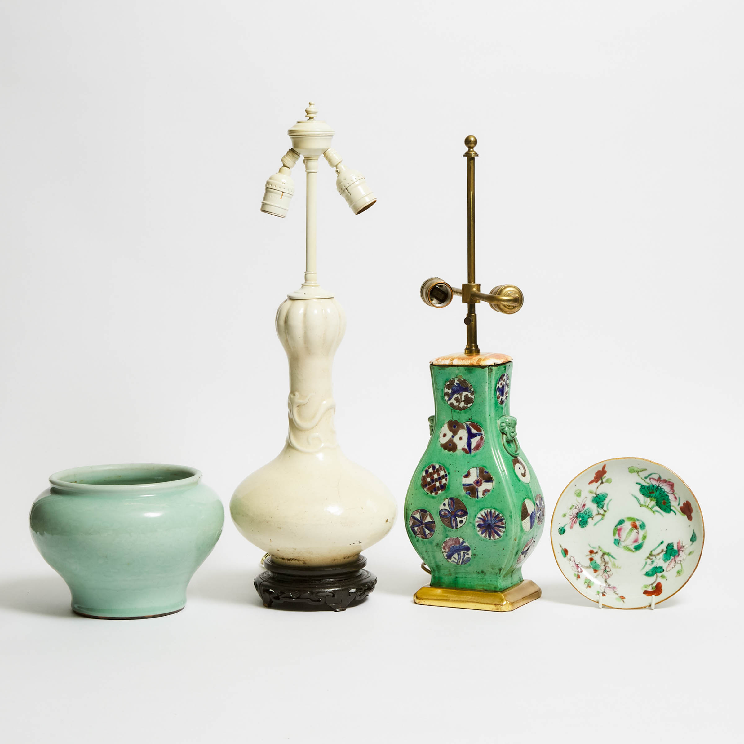 Two Porcelain Vase Lamps,
