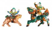 TWO PORCELAIN WALL FIGURES, CH