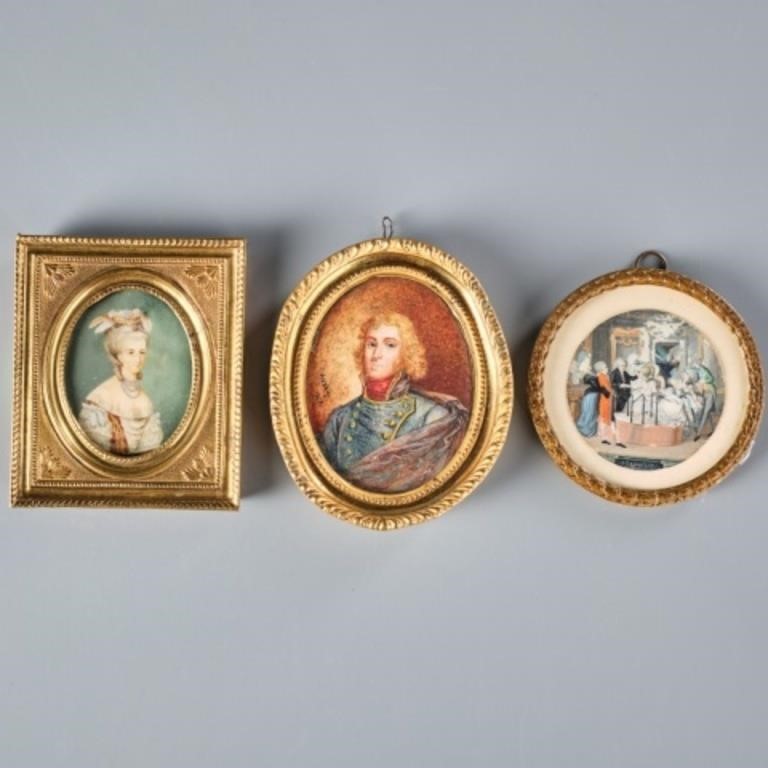 TWO PORTRAIT MINIATURES & 
