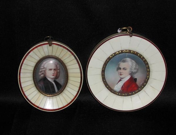 Two Portrait Miniatures,  one a