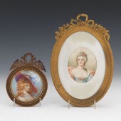 TWO PORTRAIT MINIATURES  One b