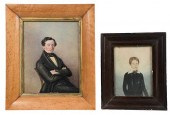 TWO PORTRAIT MINIATURES(19th c