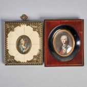 TWO PORTRAIT MINIATURESA gentl