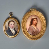 TWO PORTRAIT MINIATURESA late