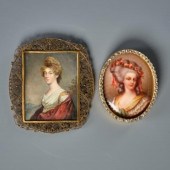 TWO PORTRAIT MINIATURESOne lat