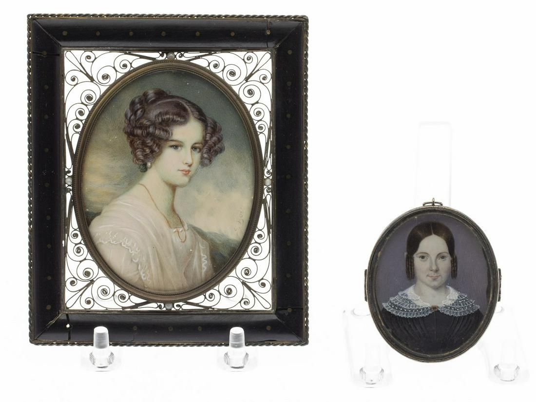 TWO PORTRAIT MINIATURESTwo Portrait