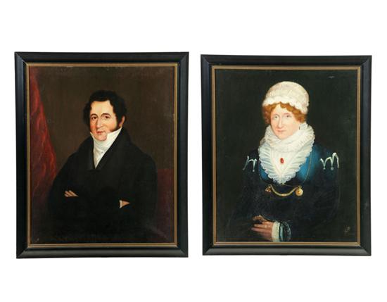 TWO PORTRAITS (AMERICAN SCHOOL 