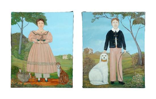 TWO PORTRAITS BY LEW HUDNALL (OHIO
