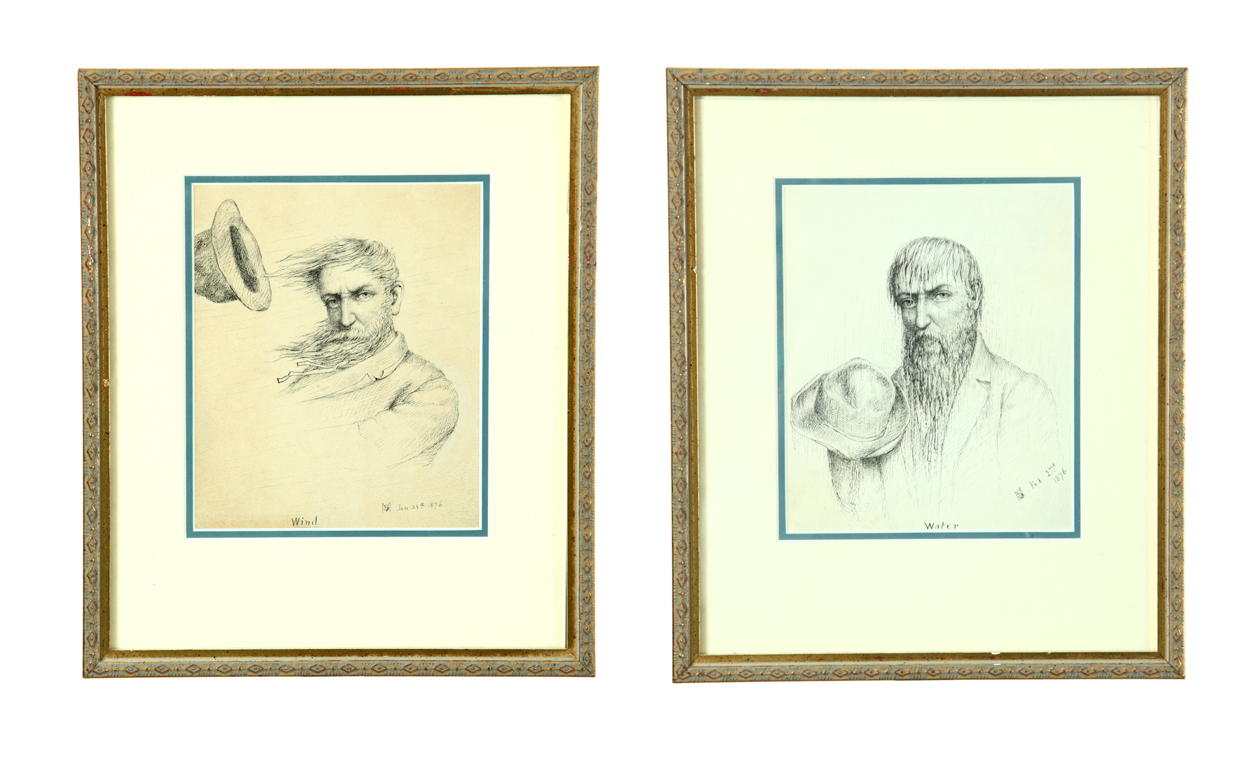 TWO PORTRAITS BY SILAS MARTIN (OHIO