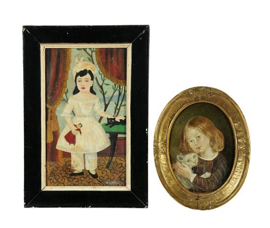 TWO PORTRAITS OF GIRLS WITH THEIR