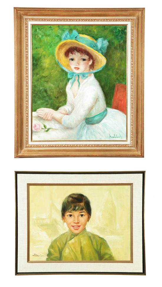 TWO PORTRAITS OF YOUNG GIRLS