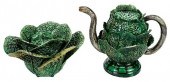 TWO PORTUGUESE MAJOLICA CABBAG