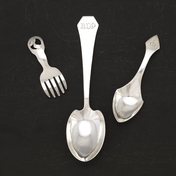 TWO POTTER STUDIO SPOONS WITH ONE