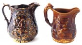 TWO POTTERY MILK JUGS: ONE ROC