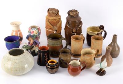 Two pottery 'Monk' storage jars