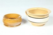 TWO POTTERY PIECES.  American