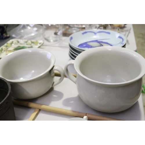 Two pottery potties, approx 14cm