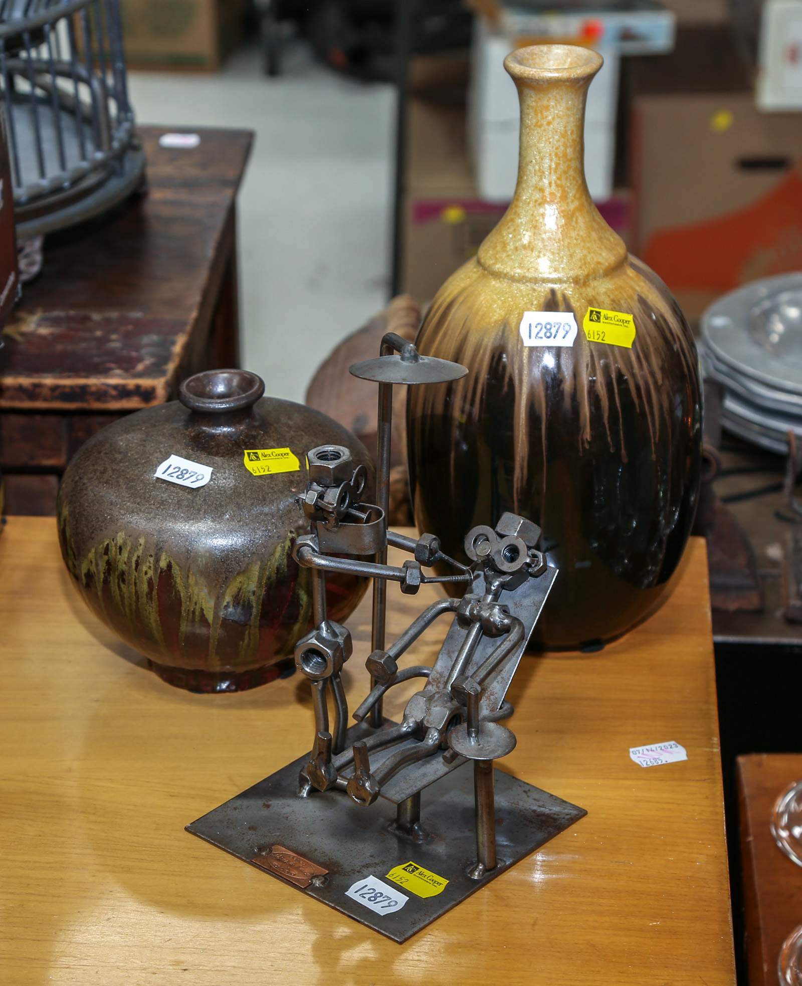 TWO POTTERY VASES & DENTIST