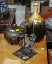 TWO POTTERY VASES & DENTIST SC