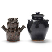 TWO POTTERY WORKS BY CHARLES L
