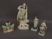Two prattware figures 9.5"h an