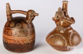 TWO PRE-COLUMBIAN BIRD EFFIGY