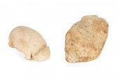 TWO PRE-COLUMBIAN CARVED STONE