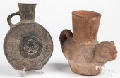 TWO PRE-COLUMBIAN CLAY VESSELS