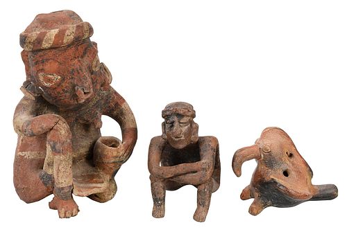 TWO PRE COLUMBIAN STYLE SEATED
