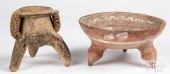 TWO PRE-COLUMBIAN TRIPOD POTTE