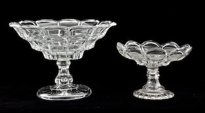 Two Pressed Glass Compotes; One
