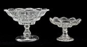 Two Pressed Glass Compotes; On