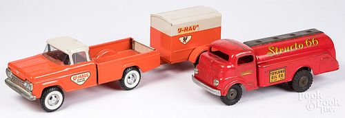 TWO PRESSED STEEL TRUCKSTwo pressed