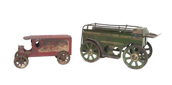 Two Pressed Tin Friction Drive Toys