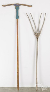 TWO PRIMITIVE FARM TOOLS<br>Pr
