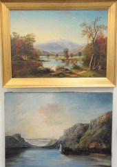 TWO PRIMITIVE OILS ON CANVAS,