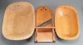 TWO PRIMITIVE-TYPE WOOD BREAD