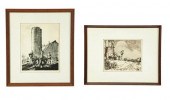TWO PRINTS BY LESLIE COPE (ENG