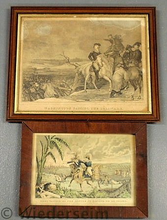 Two prints- "Washington Passing the