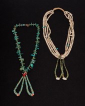 TWO PUEBLO NECKLACES WITH ATTA