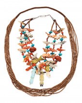 TWO PUEBLO STONE AND SHELL NEC